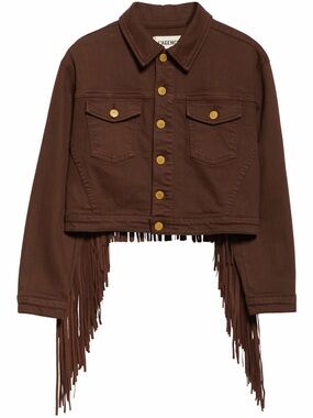 L'AGENCE Koda Fringe Crop Denim Jacket